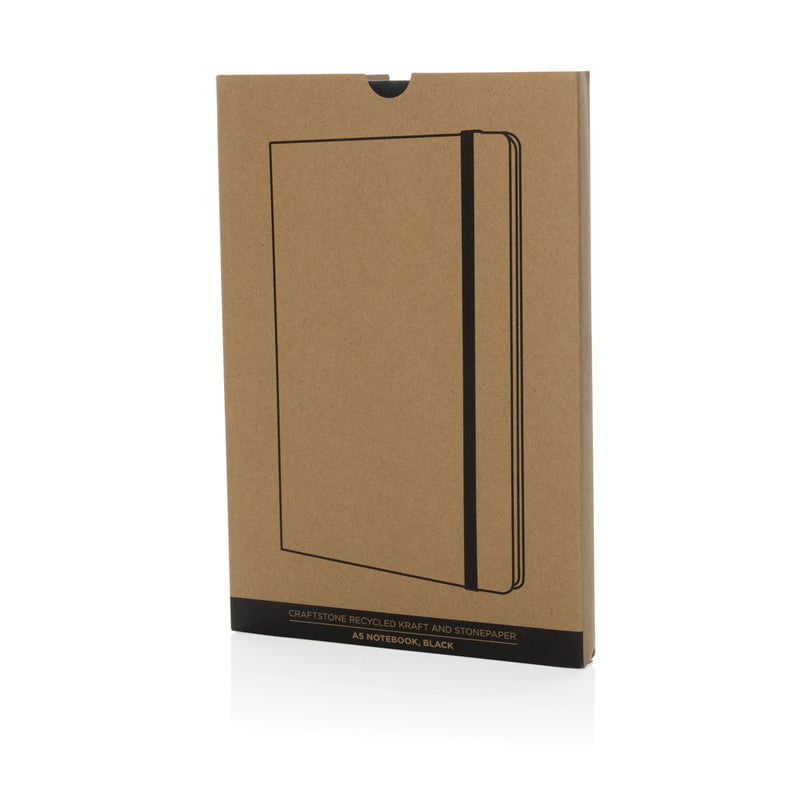 Load image into Gallery viewer, Craftstone A5 recycled kraft and stonepaper notebook from XD Collection, showcasing durable cover and eco-friendly design.