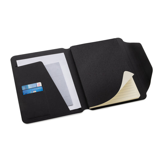 Teri AWARE™ RPET and walnut A5 portfolio - Custom Wood Designs