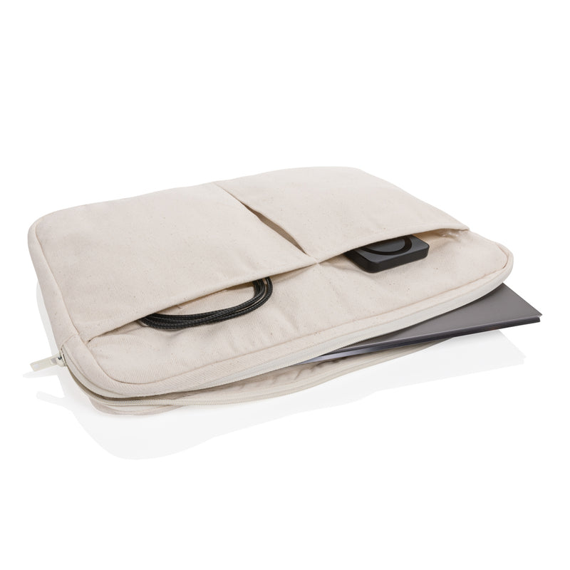 Load image into Gallery viewer, Laluka AWARE™ recycled cotton 15.6-inch laptop sleeve by XD Collection, with padded interior and eco-friendly design.