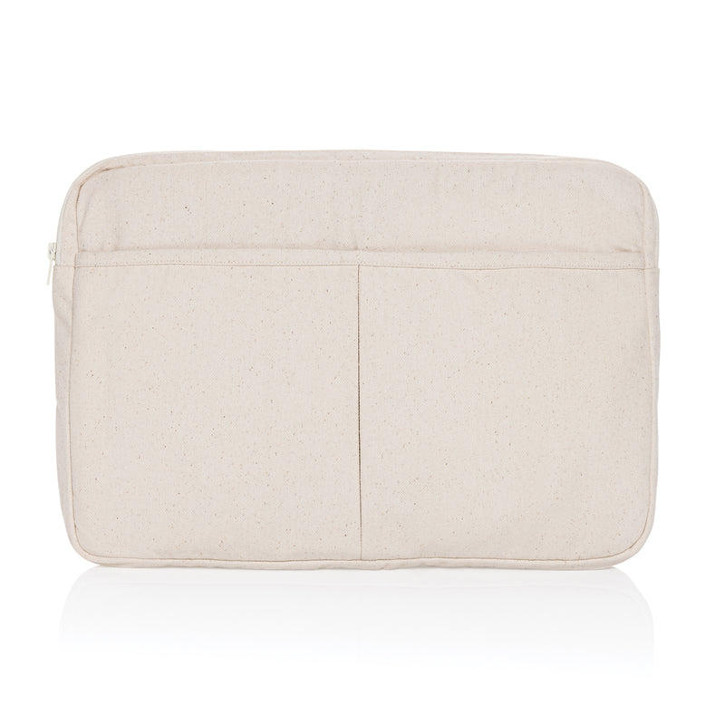 Load image into Gallery viewer, Laluka AWARE™ recycled cotton 15.6 inch laptop sleeve by XD Collection, showing eco-friendly design with padded interior and zipper closure.
