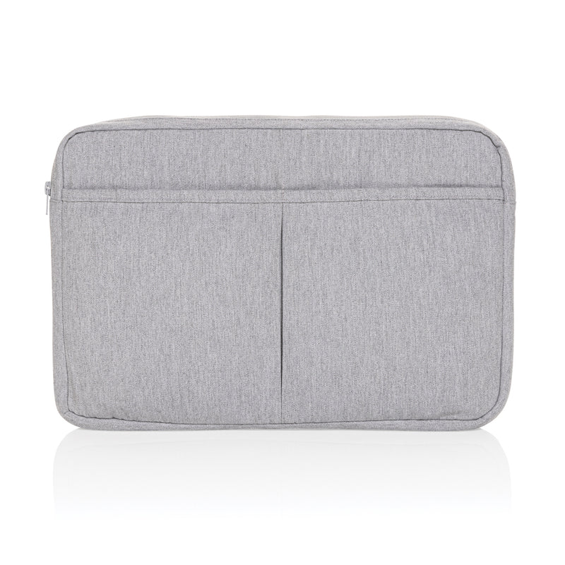 Load image into Gallery viewer, XD Collection Laluka AWARE™ recycled cotton 15.6-inch laptop sleeve, navy blue with subtle branding and soft protective interior.