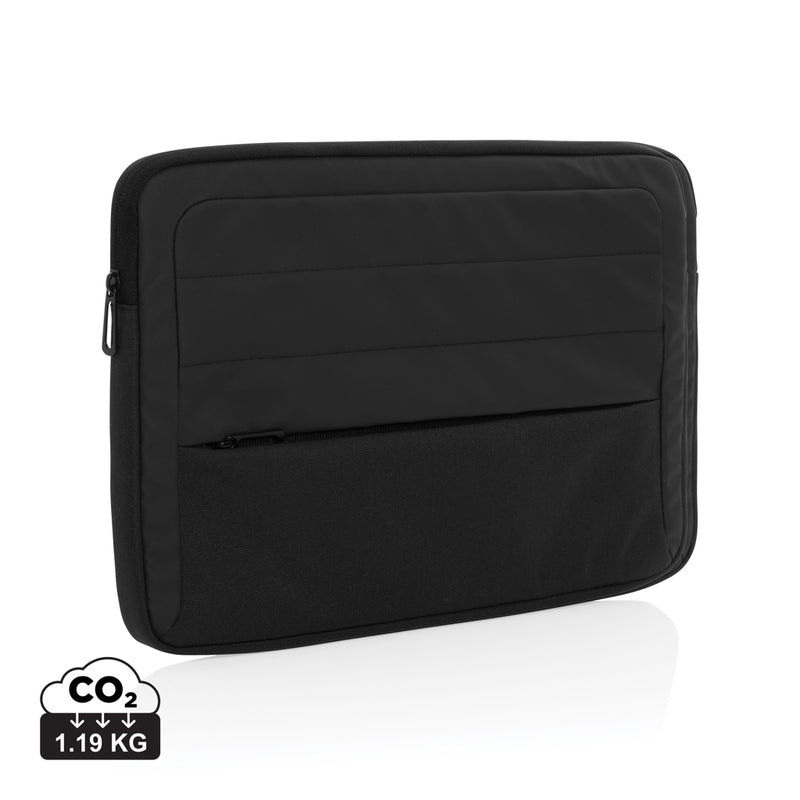Load image into Gallery viewer, XD Xclusive Armond AWARE™ RPET 15.6-inch laptop sleeve in black with a sleek, padded design for protection and style.