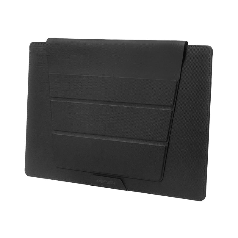 Load image into Gallery viewer, XD Design 14-inch mobile office sleeve showing a sleek black bag with padded interior and zipper closure for laptops.