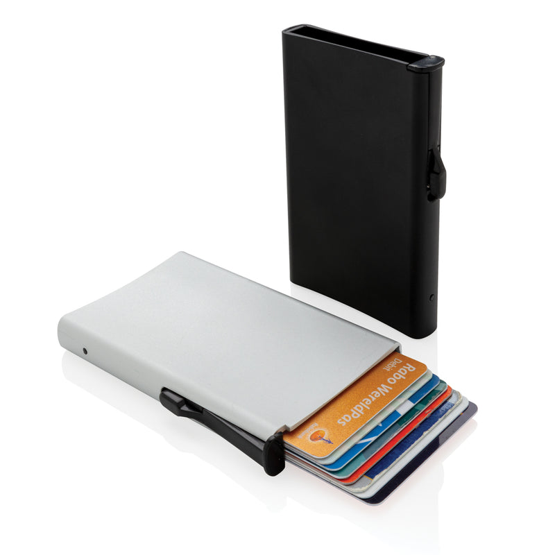 Load image into Gallery viewer, Standard aluminium RFID cardholder from XD Collection, designed for secure card storage, shown in a sleek, compact travel accessory image.