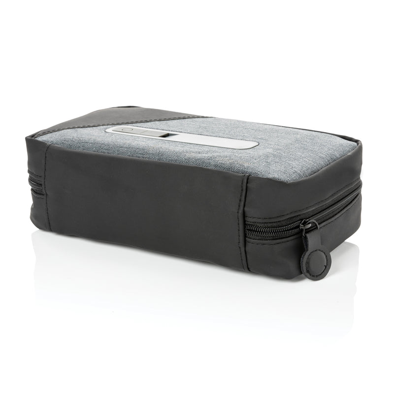 Load image into Gallery viewer, XD Collection portable UV-C steriliser pouch with integrated battery for phones and tablets, shown open with device inside.