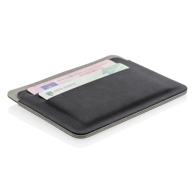 Load image into Gallery viewer, XD Xclusive Quebec RFID safe cardholder in black with multiple card slots and secure RFID blocking features.