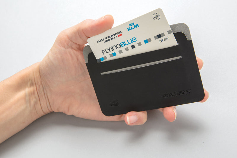 Load image into Gallery viewer, XD Xclusive Quebec RFID safe cardholder in black, compact travel bag with secure card storage and RFID protection.