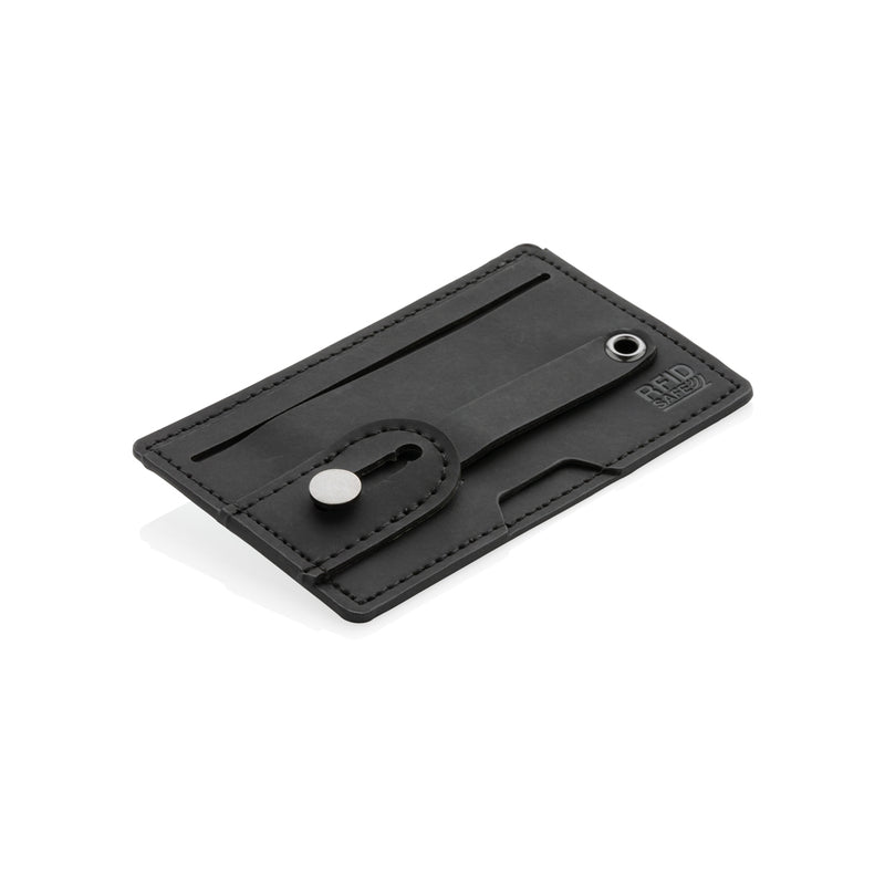Load image into Gallery viewer, XD Collection 3-in-1 Phone and Tablet RFID Card Holder accessory showing black silicone design with card slots on a device.