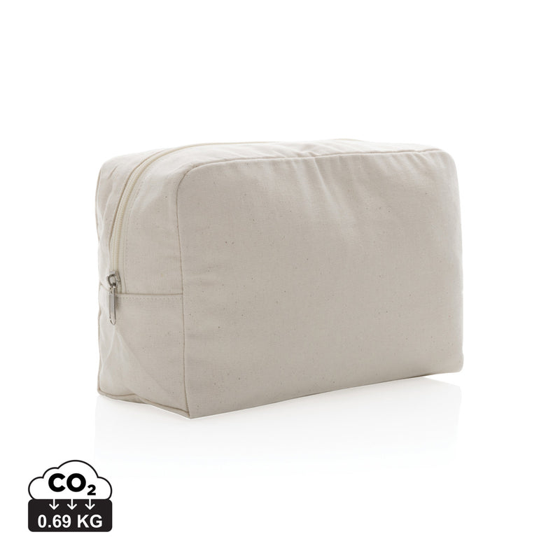 Load image into Gallery viewer, Undyed Impact Aware™ 285 gsm canvas toiletry bag from XD Collection, showing its sturdy fabric and spacious interior.