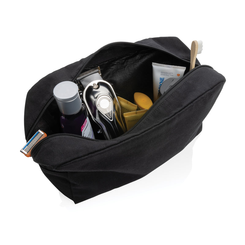Load image into Gallery viewer, Undyed Impact Aware™ 285 gsm rcanvas toiletry bag from XD Collection, featuring a durable travel bag design with zipper closure.