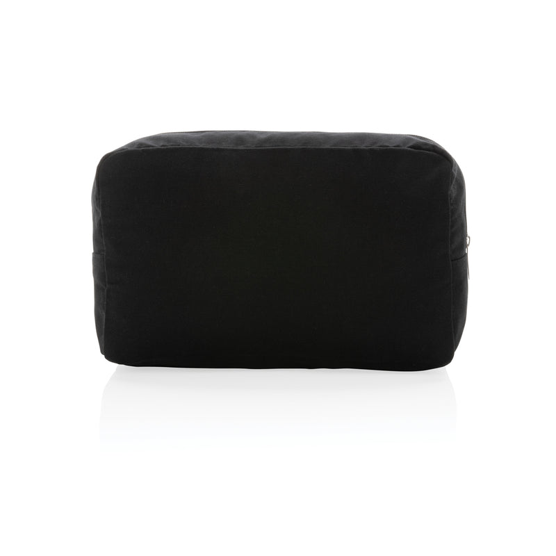 Load image into Gallery viewer, Impact Aware™ 285 gsm undyed canvas toiletry bag by XD Collection, displaying a durable, natural-colored travel bag with a zipper closure.