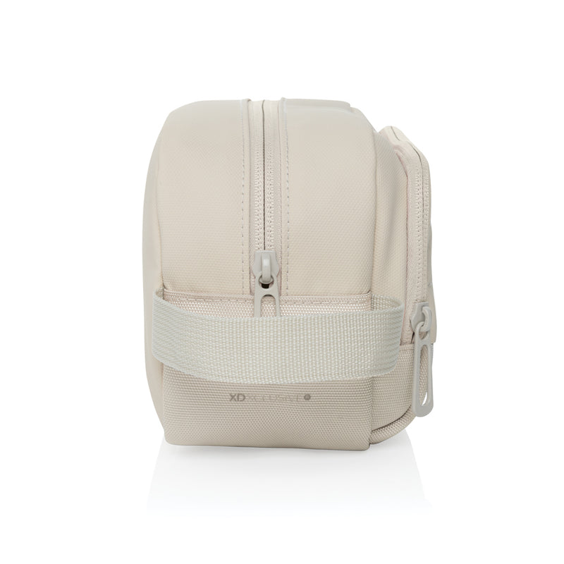 Load image into Gallery viewer, XD Xclusive Armond AWARE™ RPET toiletry bag with zipper closure, featuring a compact design for travel storage and organization.
