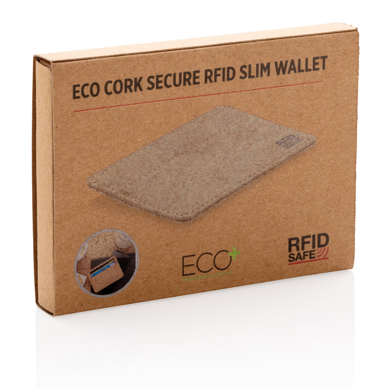 Load image into Gallery viewer, Slim cork RFID secure wallet by XD Collection, showing its compact design and secure card slots in a natural setting.