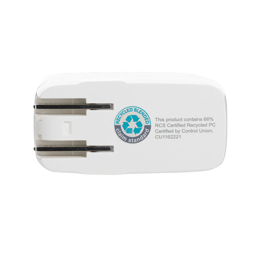 TravelCharge Pro RCS rplastic travel charger with USB C - Custom Wood Designs