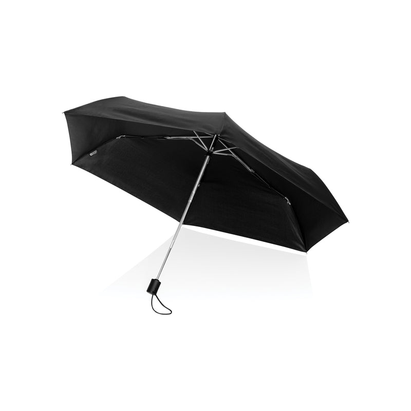 Load image into Gallery viewer, Swiss Peak SP Aware™ RPET ultra-light 20.5-inch full auto umbrella open, showcasing its compact design and durable canopy.