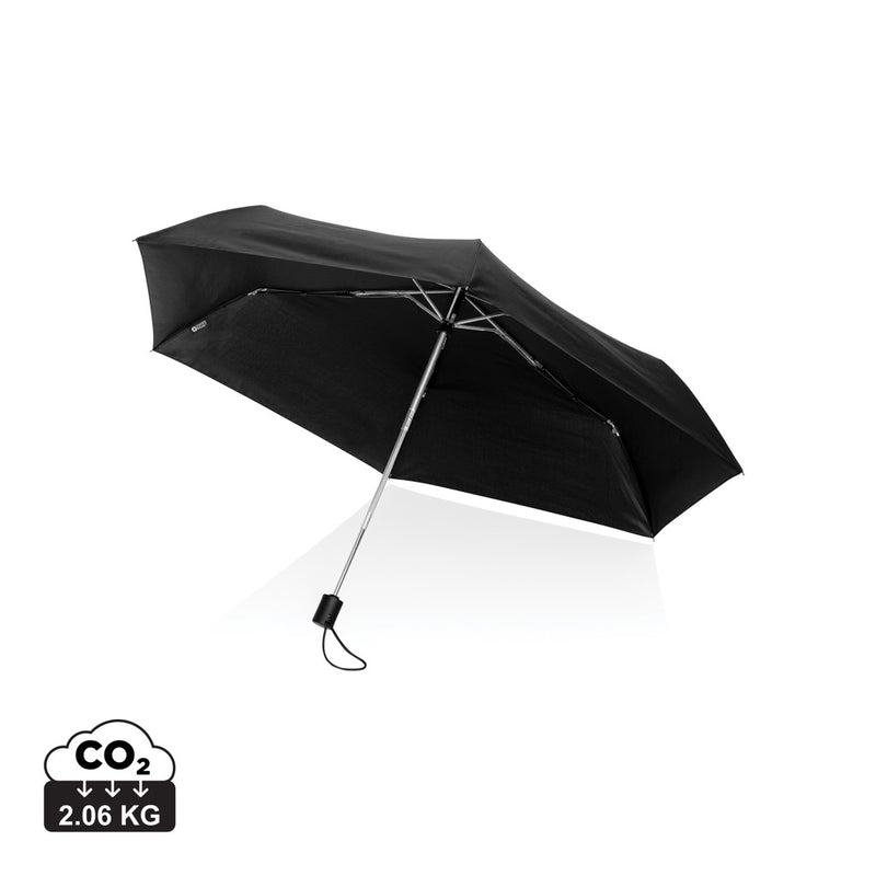 Load image into Gallery viewer, Swiss Peak SP Aware™ RPET ultra-light full auto 20.5-inch umbrella opened, showcasing its compact design and eco-friendly fabric