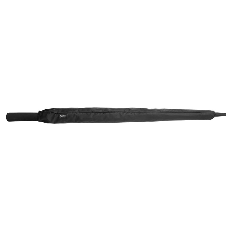 Load image into Gallery viewer, Swiss Peak Aware™ Ultra-light 25-inch aluminum manual umbrella open, compact design, black canopy with Swiss Peak logo.