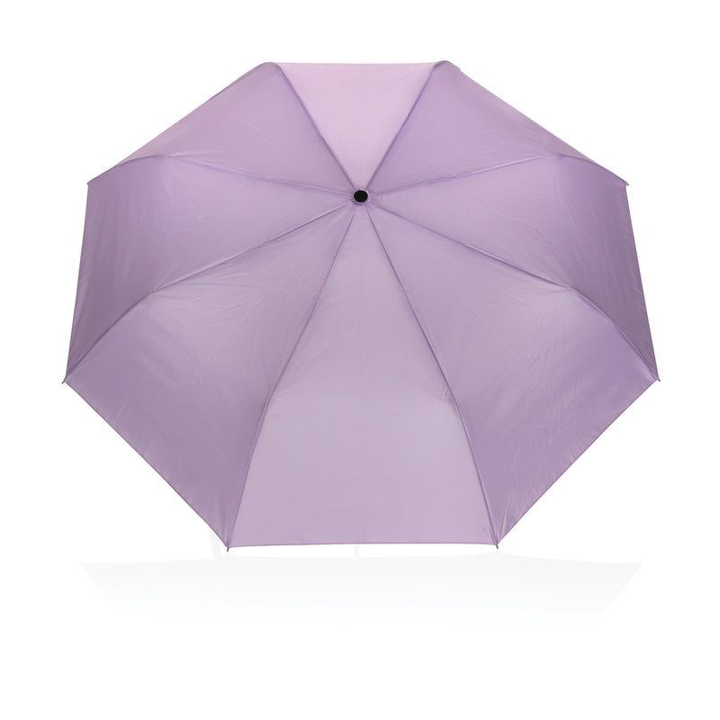 Load image into Gallery viewer, 21-inch Impact AWARE™ 190T mini auto open umbrella by XD Collection, compact black umbrella with auto open feature.