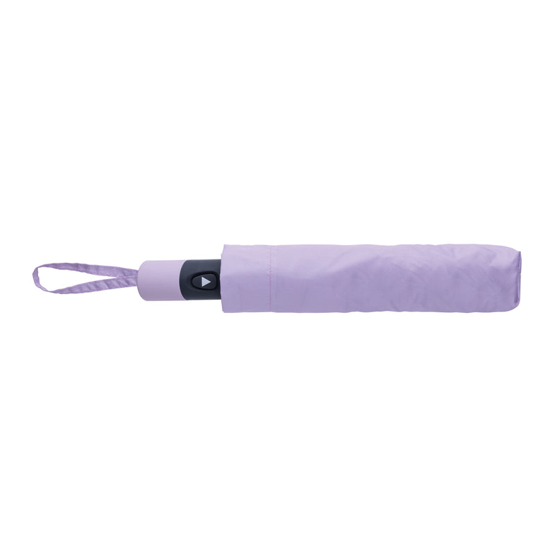 Load image into Gallery viewer, XD Collection 21-inch Impact AWARE™ 190T mini auto open umbrella open with black handle and vibrant patterned canopy.