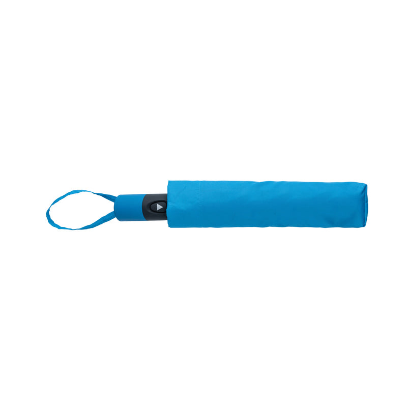 Load image into Gallery viewer, 21-inch Impact AWARE™ mini auto open umbrella by XD Collection featuring a compact, lightweight design with a black canopy.