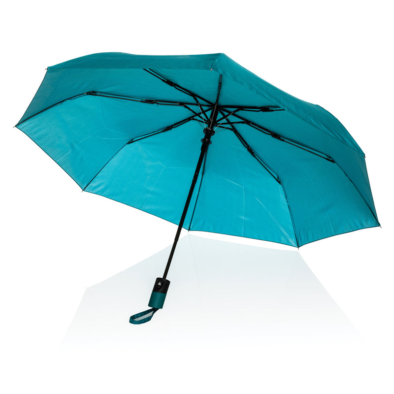 Load image into Gallery viewer, XD Collection 21-inch Impact AWARE™ 190T mini auto open umbrella with black canopy and compact design, suitable for travel and rain protection.