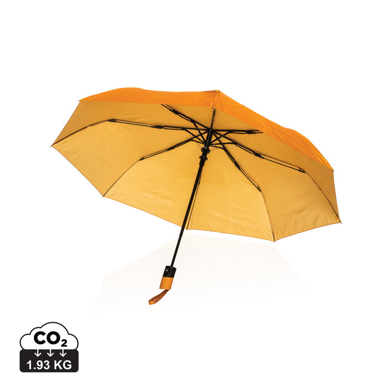 Load image into Gallery viewer, XD Collection 21-inch Impact AWARE™ 190T mini auto open umbrella with compact design and auto-open feature, rain-resistant fabric.