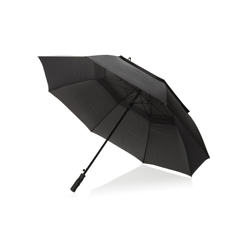 Load image into Gallery viewer, Swiss Peak AWARE™ Tornado 30-inch storm umbrella open, showcasing durable canopy and sturdy handle for heavy rain protection.