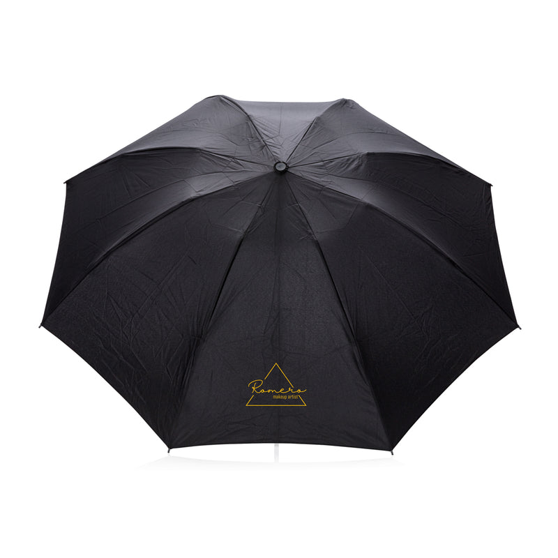 Load image into Gallery viewer, Swiss Peak SP AWARE™ 23' foldable reversible auto open and close umbrella, showing its compact, reversible design in black.
