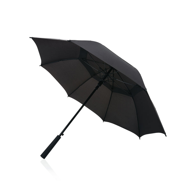 Load image into Gallery viewer, Swiss Peak Tornado 23-inch storm umbrella opened, showcasing its sturdy canopy and wind-resistant design.