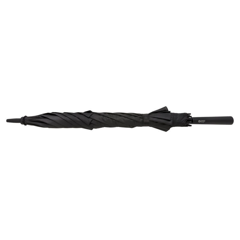 Load image into Gallery viewer, Swiss Peak Tornado 23-inch storm umbrella open, showing its large canopy and sturdy handle, designed for heavy rain protection.