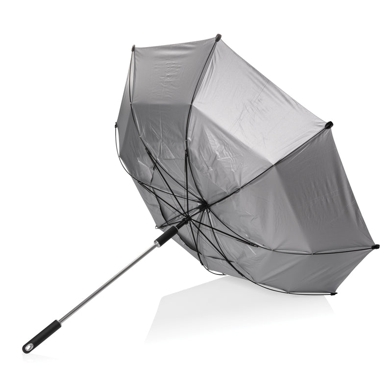 Load image into Gallery viewer, 27-inch Hurricane storm umbrella by XD Xclusive, sturdy black umbrella with wind-resistant design and large canopy.