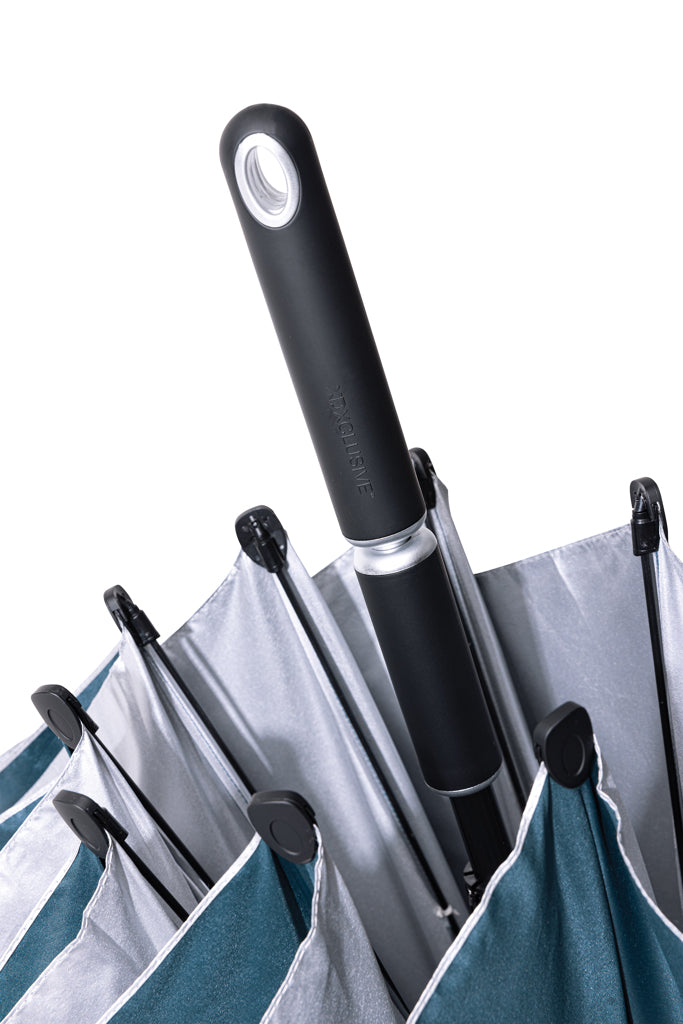 Load image into Gallery viewer, XD Xclusive 27-inch Hurricane storm umbrella open, sturdy waterproof umbrella with reinforced canopy for severe weather protection.