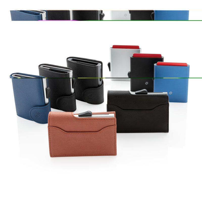 Load image into Gallery viewer, C-Secure RFID card holder and wallet in black, compact travel accessory with multiple card slots and secure RFID blocking features.