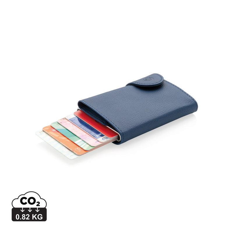 Load image into Gallery viewer, C-Secure RFID card holder and wallet in black, compact travel bag with multiple card slots and secure zippers.