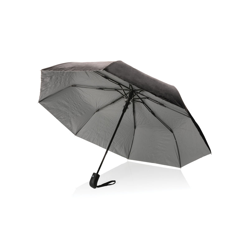 Load image into Gallery viewer, 21-inch Impact AWARE™ RPET mini umbrella by XD Collection, dual-color 190T Pongee fabric, compact and lightweight.