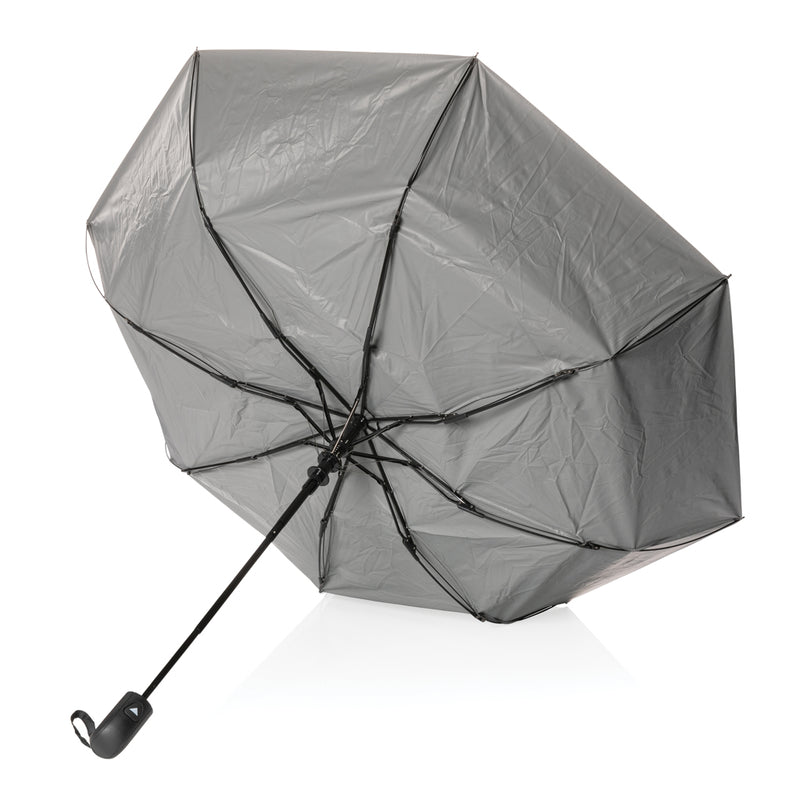 Load image into Gallery viewer, 21-inch Impact AWARE™ RPET 190T Pongee dual-color mini umbrella by XD Collection, showing colorful canopy and compact design