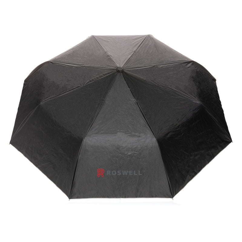 Load image into Gallery viewer, 21-inch Impact AWARE™ RPET 190T Pongee dual-color mini umbrella by XD Collection, featuring compact design and vibrant color contrast.