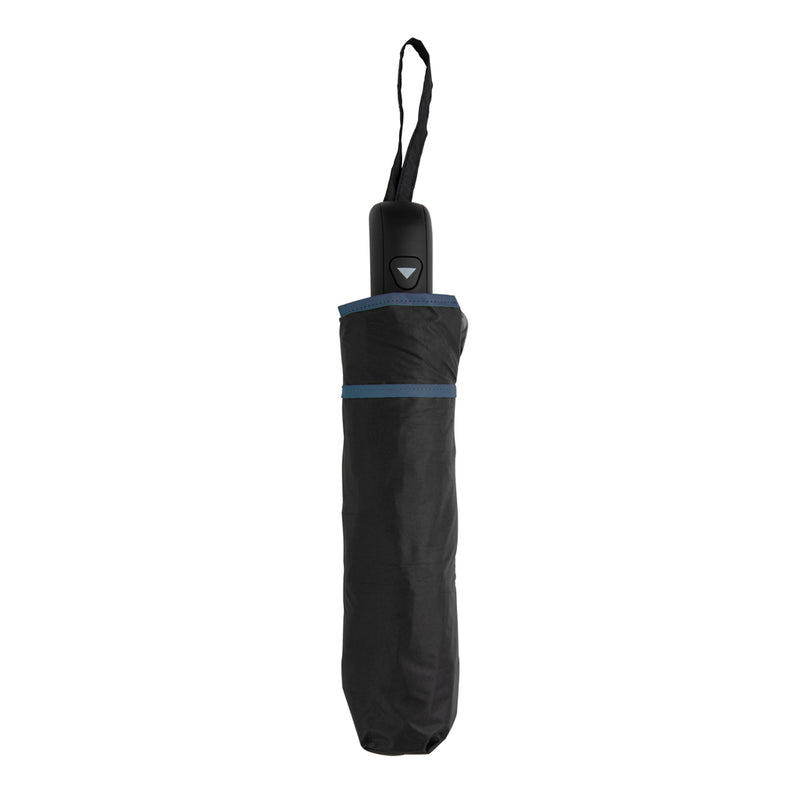 Load image into Gallery viewer, 21-inch Impact AWARE™ RPET 190T Pongee dual-color mini umbrella by XD Collection, showing vibrant two-tone canopy and compact design