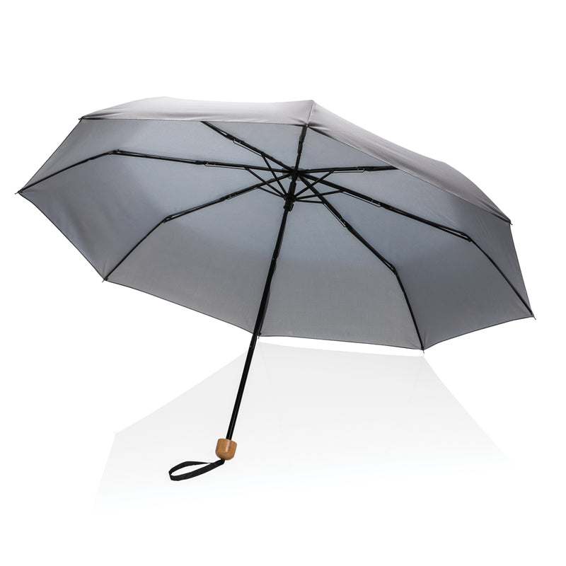 Load image into Gallery viewer, 20.5-inch Impact AWARE™ RPET bamboo mini umbrella by XD Collection with 190T pongee fabric and compact design.