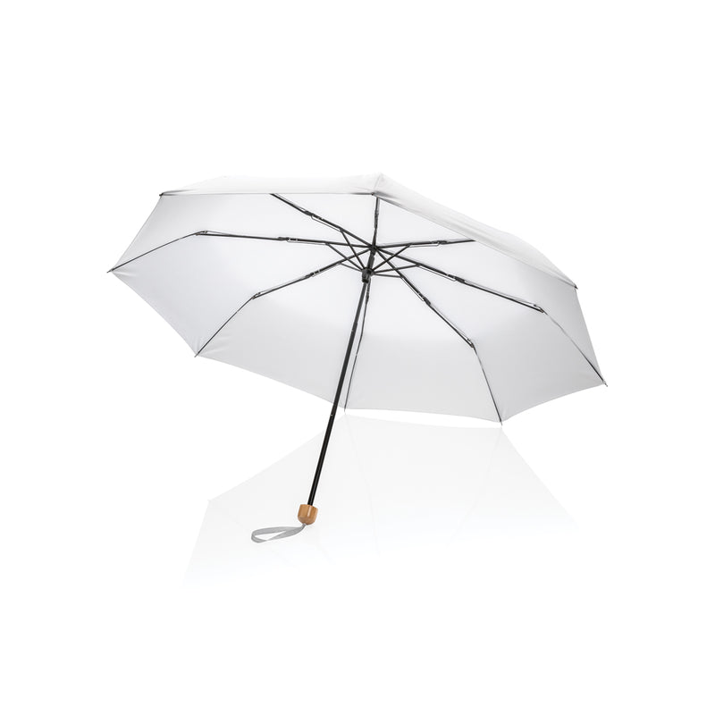 Load image into Gallery viewer, 20.5-inch Impact AWARE™ RPET bamboo mini umbrella by XD Collection featuring 190T pongee fabric and eco-friendly design.