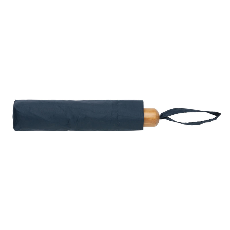 Load image into Gallery viewer, 20.5-inch Impact AWARE™ RPET bamboo mini umbrella by XD Collection, featuring 190T pongee fabric and compact design.