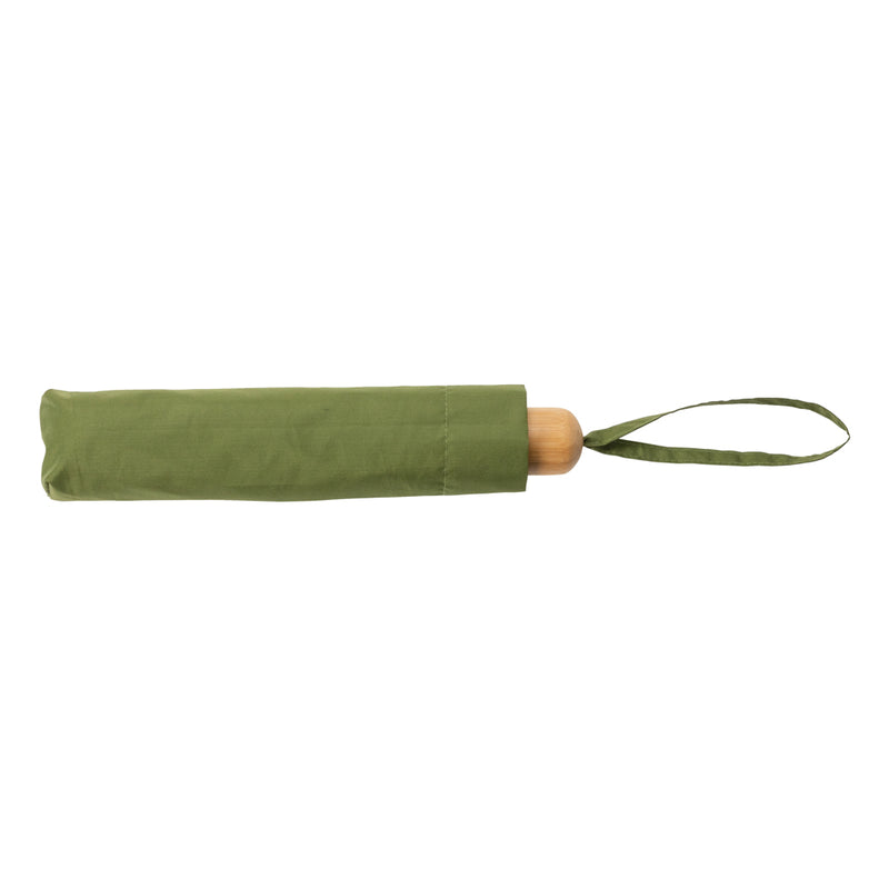 Load image into Gallery viewer, 20.5-inch Impact AWARE™ RPET bamboo mini umbrella by XD Collection, with a lightweight 190T pongee fabric canopy.