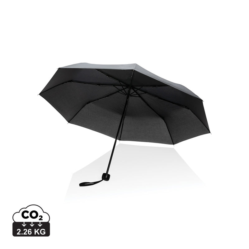 Load image into Gallery viewer, 20.5-inch Impact AWARE™ RPET mini umbrella by XD Collection, compact rain umbrella with green canopy and lightweight design.
