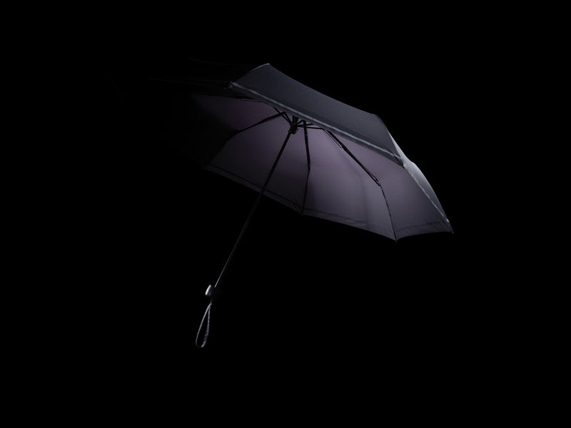 Load image into Gallery viewer, 20.5-inch Impact AWARE™ RPET mini umbrella by XD Collection, compact umbrella with green canopy and sturdy handle.