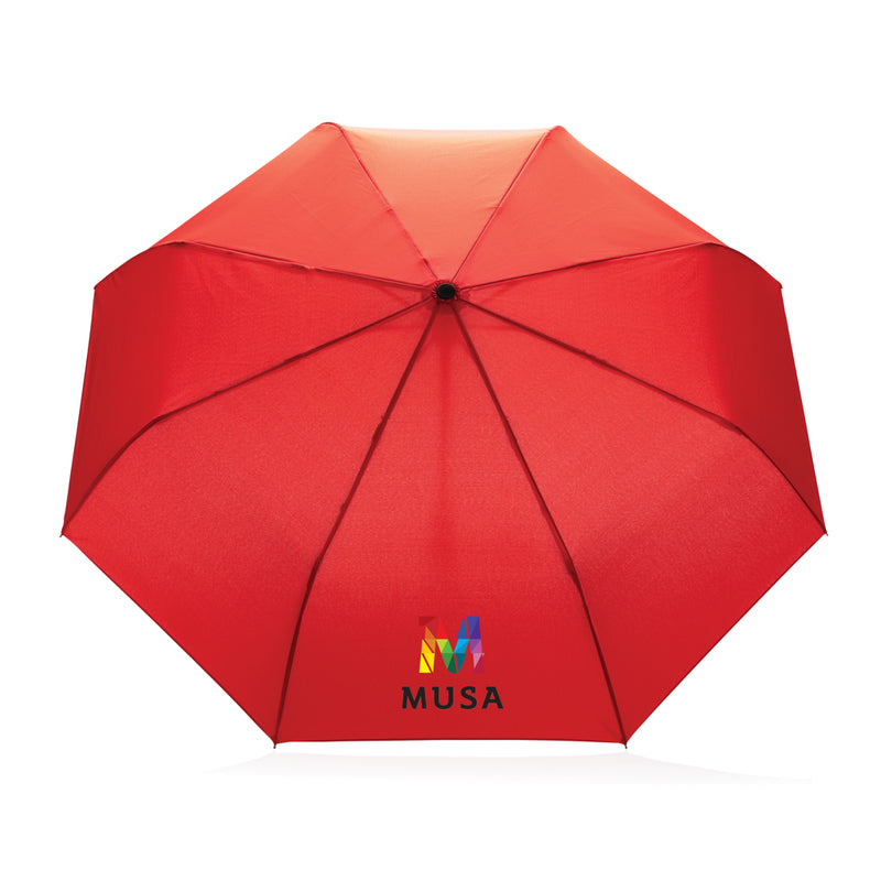 Load image into Gallery viewer, 21-inch Impact AWARE™ RPET auto open/close umbrella by XD Collection with durable 190T fabric and compact design.