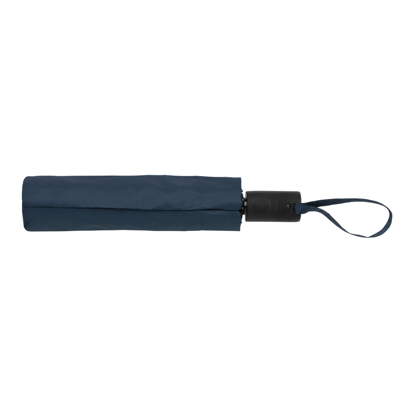 Load image into Gallery viewer, 21-inch Impact AWARE™ RPET auto open/close umbrella by XD Collection with teal canopy and sturdy automatic mechanism.
