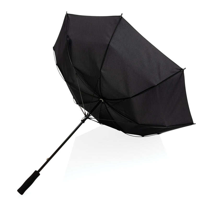 Load image into Gallery viewer, XD Collection 23-inch Impact AWARE™ RPET storm-proof umbrella open with rain-resistant fabric and sturdy handle.