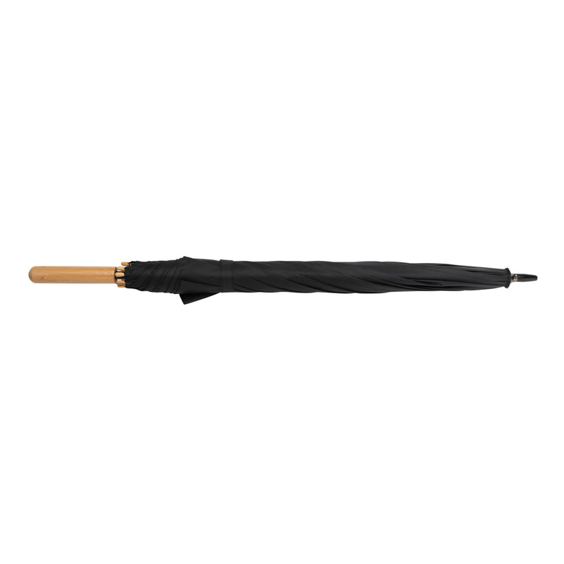Load image into Gallery viewer, 23-inch Impact AWARE™ RPET bamboo umbrella by XD Collection, auto-open design with 190T polyester canopy and eco-friendly bamboo handle.
