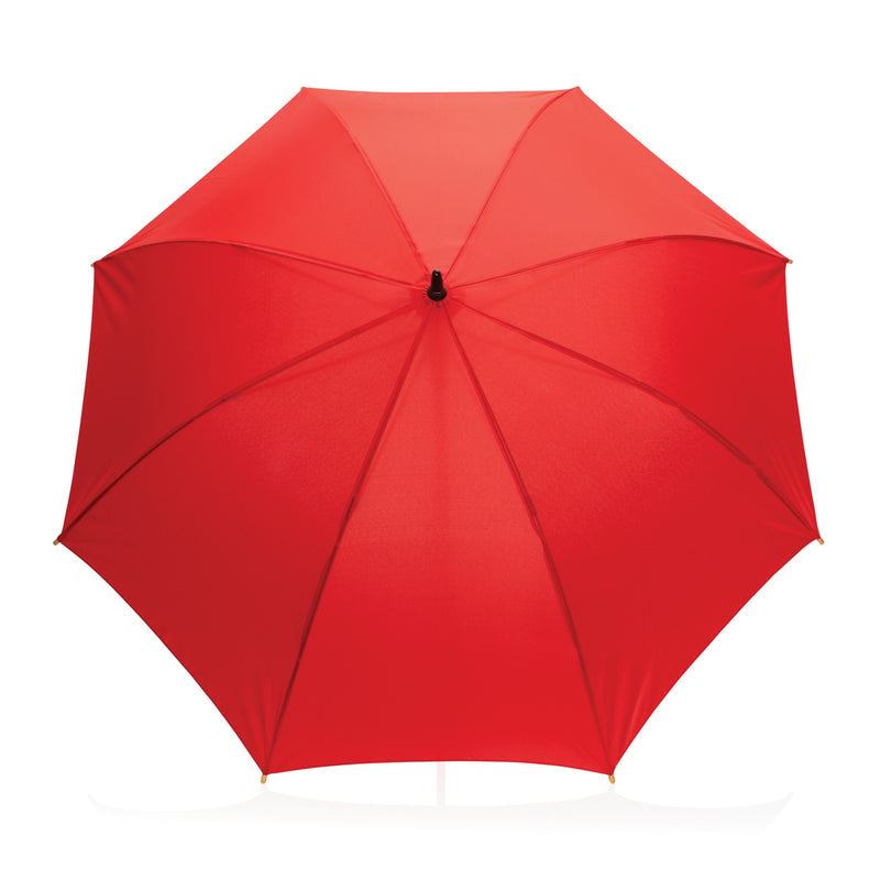 Load image into Gallery viewer, 23-inch Impact AWARE™ RPET bamboo umbrella by XD Collection, auto open design with eco-friendly materials and sturdy canopy.