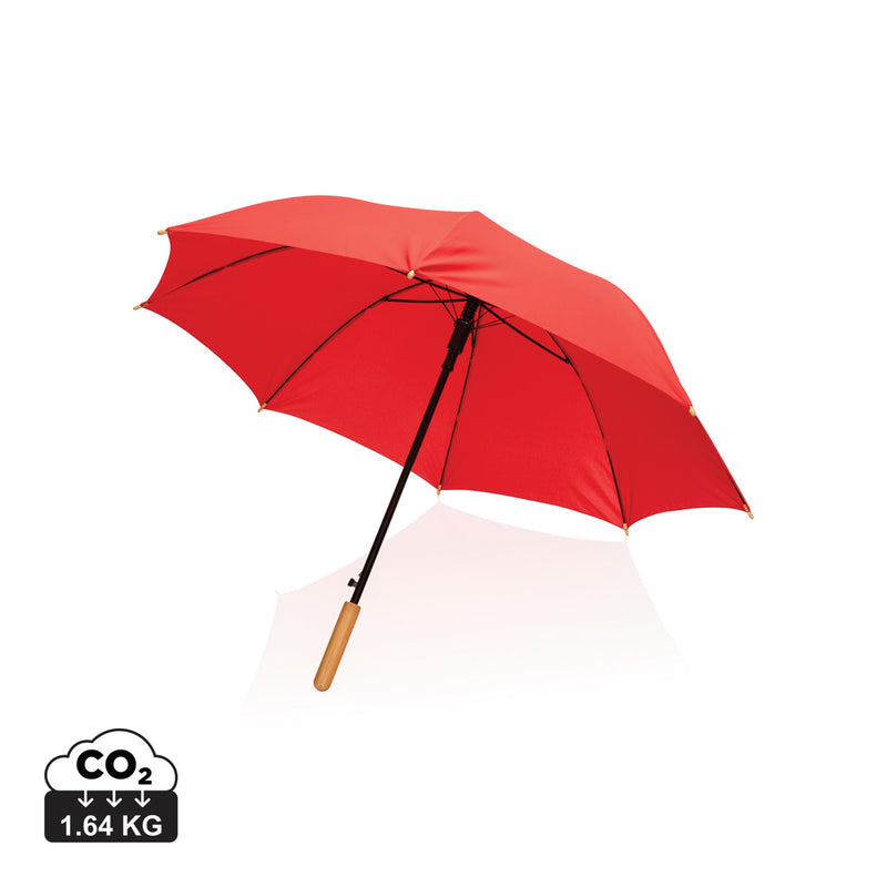 Load image into Gallery viewer, 23" Impact AWARE™ RPET 190T auto open bamboo umbrella - Custom Wood Designs